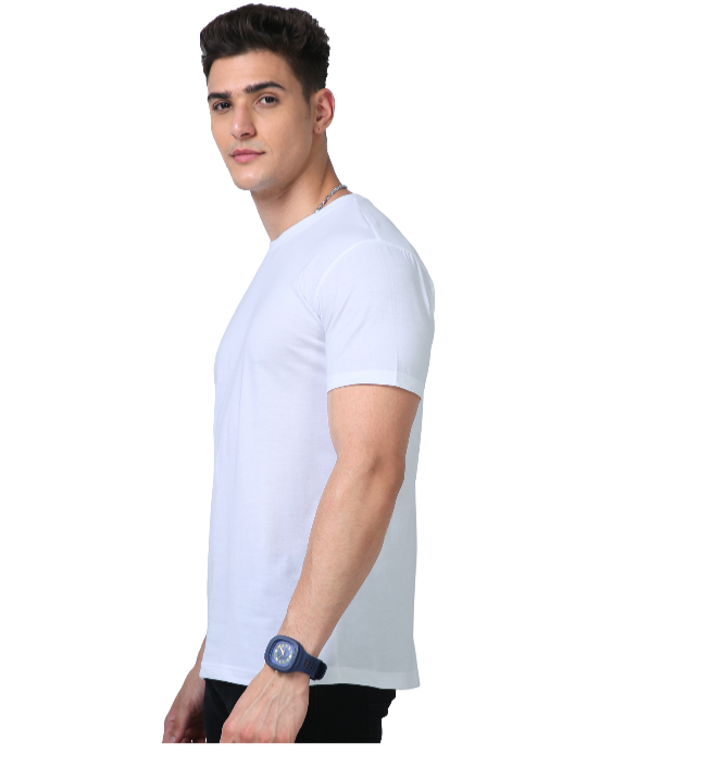 Everyday Men Suprima White Solid Round Neck T-shirt