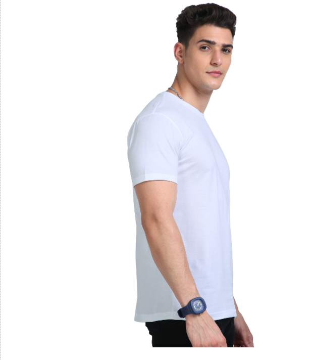 Everyday Men Suprima White Solid Round Neck T-shirt