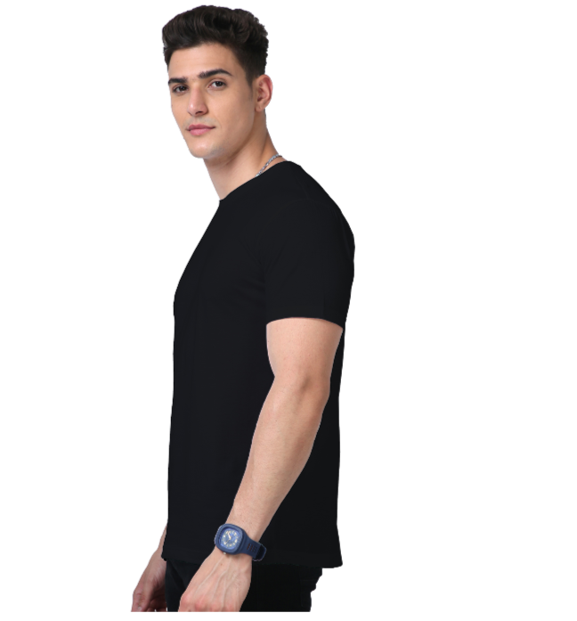 Everyday Men Suprima Black Solid Round Neck T-shirt