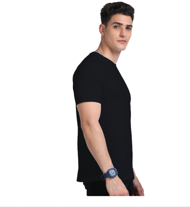 Everyday Men Suprima Black Solid Round Neck T-shirt