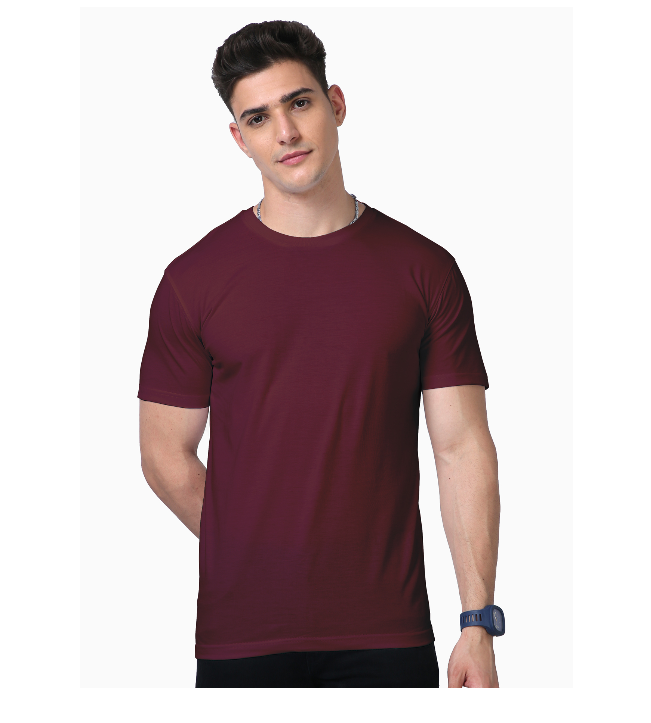 Everyday Men Suprima Strong Red Solid Round Neck T-shirt